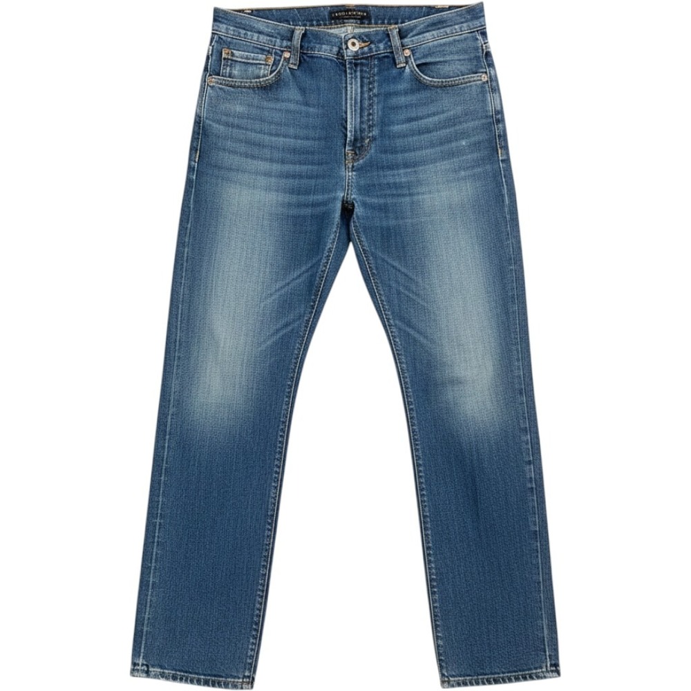 Evolution Jeans Mens 38x34‎ Distressed Denim Relaxed Fit Straight Leg Blue 38